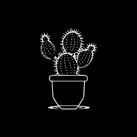 Premium Vector Cactus Black And White Isolated Icon Vector Illustration