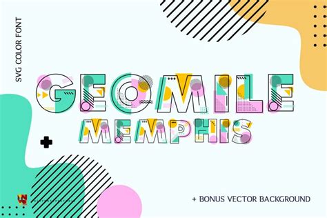 Geomile Memphis Color Font