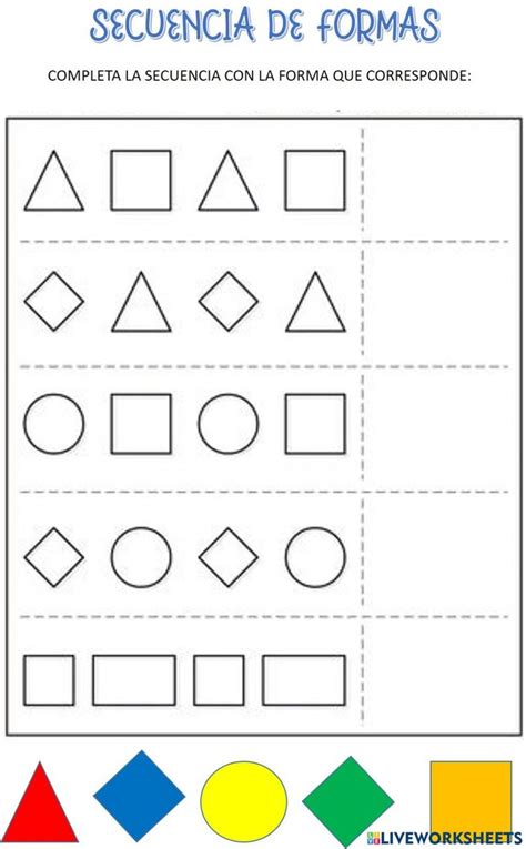 Secuencia De Formas Worksheet Spanish Classroom School Subjects Spanish