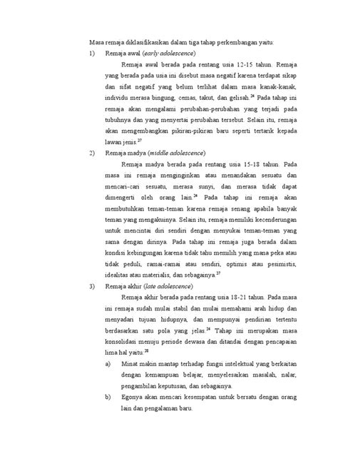 Tahap Perkembangan Remaja Pdf