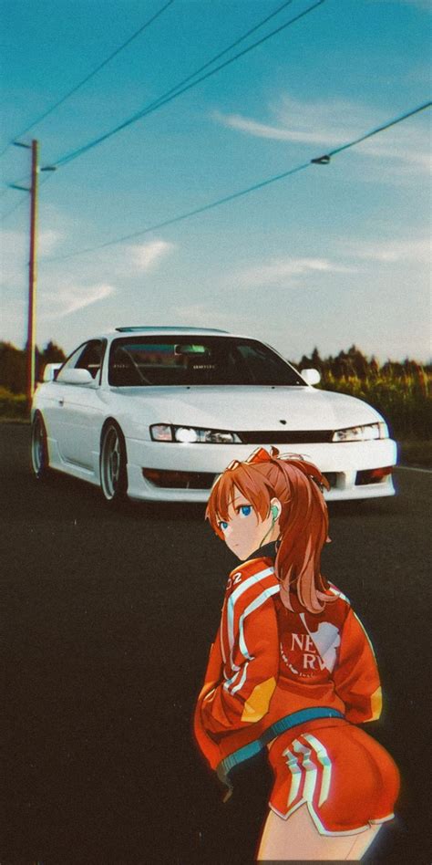 Nissan Gtr R32 Anime Red Hair Jdm Wallpaper Anime Girl Dress X Car