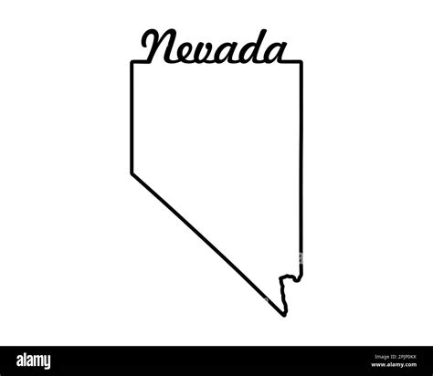 Nevada State Map Us State Map Nevada Outline Symbol Retro Typography