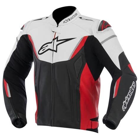 Jaqueta Alpinestars Gp R Preto Branco Vermelho Couro Grid Motors