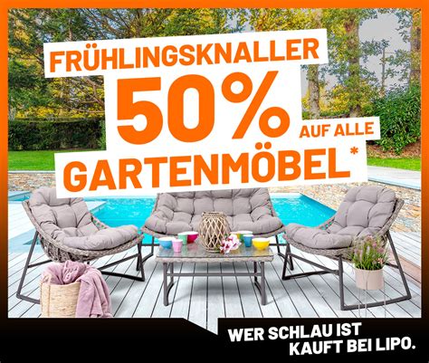 50 Rabatt auf alle Gartenmöbel bei LIPO viele Modelle zu neuen