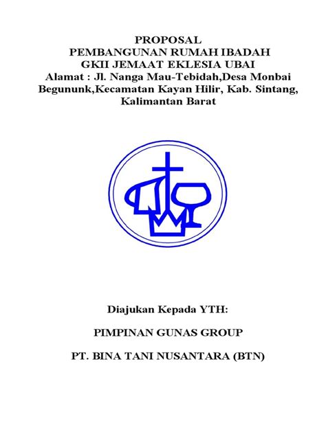 Proposal Pembangunan Rumah Ibadah Gracia Tp Dondang Pdf