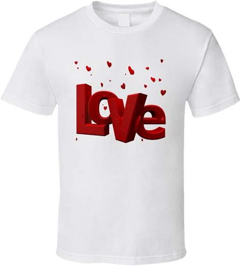 Love Hearts T Shirt Unisexe Pour La Saint Valentin Rouge Glam Amazon