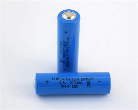 3 6v Li Socl2 Lithium Battery Aa Size Er14505h 2700mah Cylindrical Type