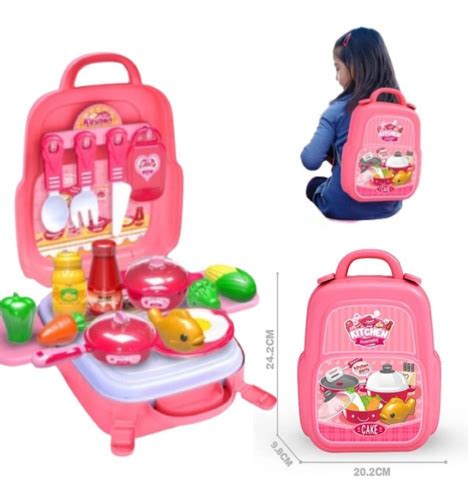 Cozinha Infantil Maleta Que Vira Mochila Brinquedo Em Mercadolivre