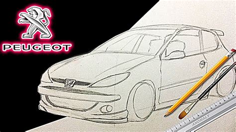 Como Dibujar Un Auto Forma Básica Peugeot 206 Youtube