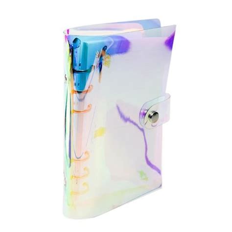 Pvc Arc En Ciel Transparent Cahier Diary Couverture Glitter Feuille