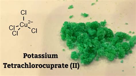 Synthesis Of Potassium Tetrachlorocuprate Youtube