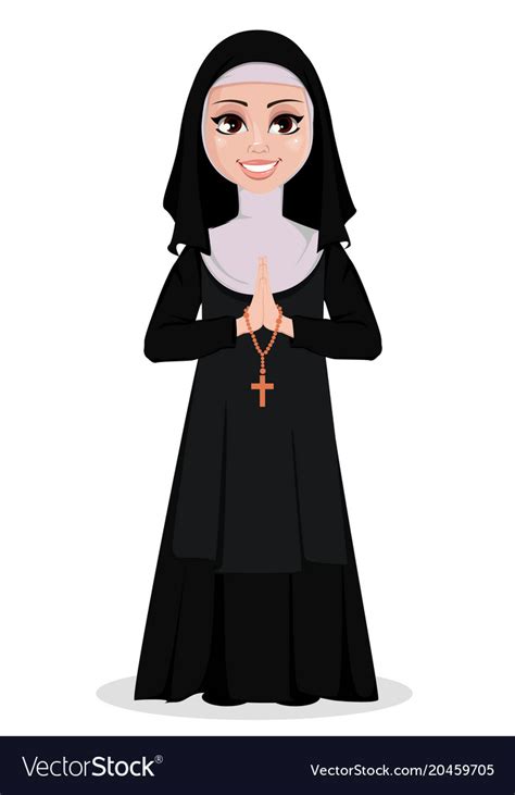 Nun Cartoon Character Royalty Free Vector Image