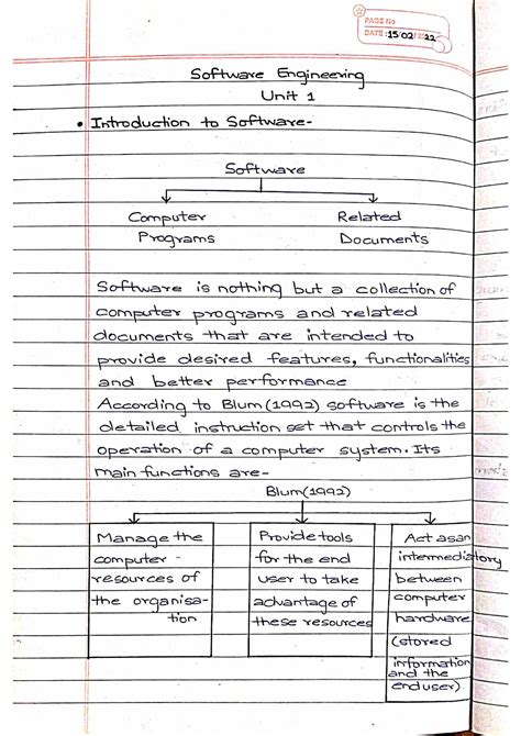 SOFTWARE ENGINEERING UNIT 1 NOTES B Tech Studocu