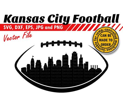 Kansas City Skyline Football Svg Dxf Jpg Png Eps. City | Etsy