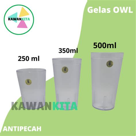 Jual Gelas Akrilik Owl Gelas Plastik Anti Pecah Gelas Minum Bening