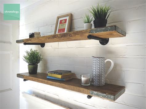 Scaffold Board Wall Shelf With Steel Pipe Brackets End Bands Australia