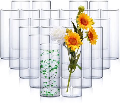 Amazon 15 Pack Clear Glass Cylinder Vases 4 X 10 Inches Tall