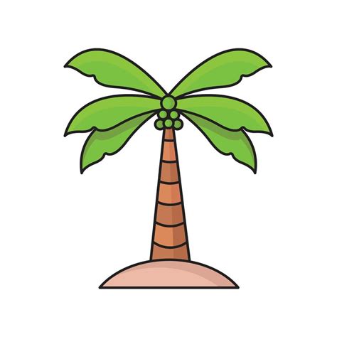 Coconut Tree Outline Color 11892006 Vector Art at Vecteezy