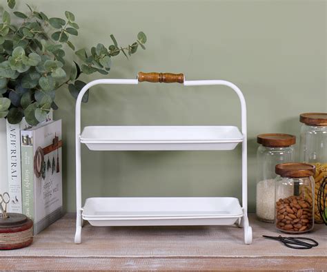 Croft White 2 Tier Tray Stand