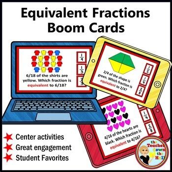 Equivalent Fractions BOOM Cards Digital Fractions Activity TPT