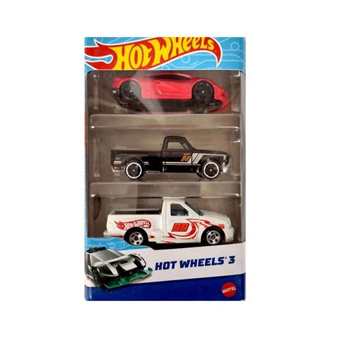 Paquete De 3 Carritos Hot Wheels Varios Modelos Y Colores