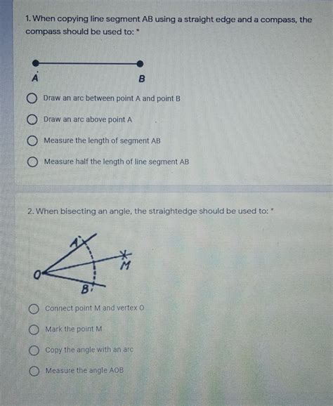 Solved When Copying Line Segment Ab Using A Straight Edge And A