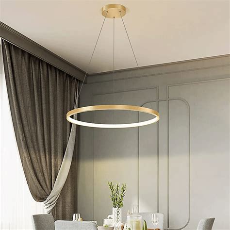 pannn led pendant light modern ring chandelier dining table pendant