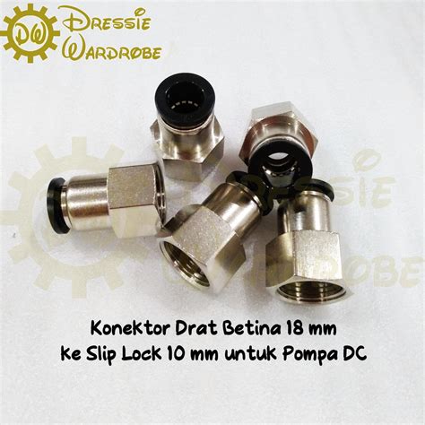 Jual Konektor Drat Pompa Dc Betina Mm Slip Lock Mm Pu Quick