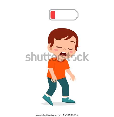 Sad Cute Kid Boy Tired Low Stock Vector (Royalty Free) 1568130655 ...