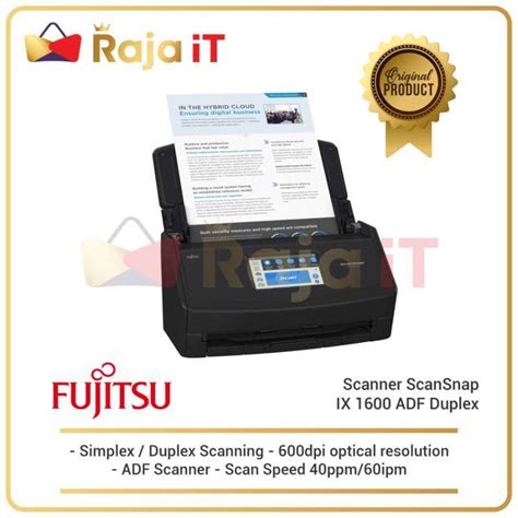 Jual Fujitsu Scanner Scansnap Ix 1600 Adf Duplex Ix 1600 Ix1600 Ricoh