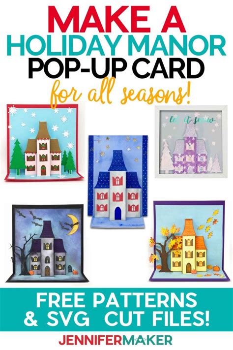 Make Pop Up House Cards For Halloween Autumn And Christmas Artofit