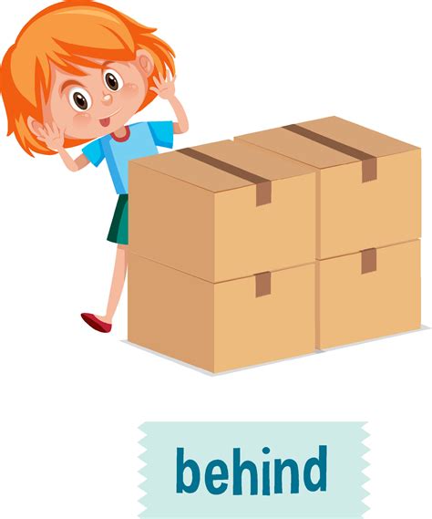 Preposition Of Place With Cartoon Girl And A Box 6235980 Vector Art At