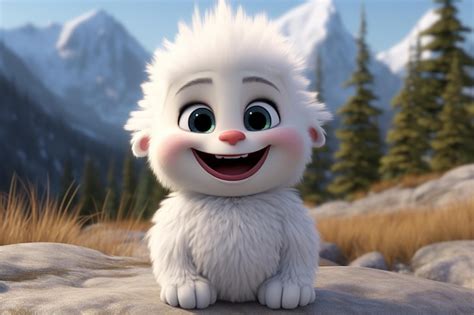 Cute white small fluffy 3d cartoon characters in real world | Premium ...