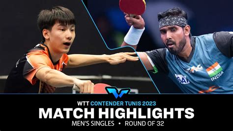 Sharath Kamal Achanta Vs Huang Yan Cheng MS R32 WTT Contender Tunis