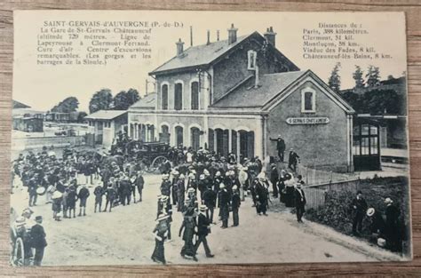 CARTE POSTALE ANCIENNE SAINT GERVAIS D AUVERGNE LA GARE ANIMEE