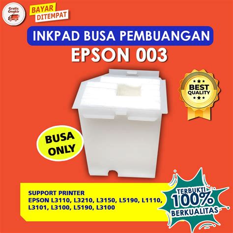 Jual Inkpad Busa Pembuangan Waste Ink Pad Epson L1110 L3110 L3150 L4150