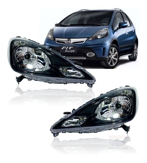 Par Farol Honda Fit Twist 2013 2014 2015 Mascara Negra Tyc