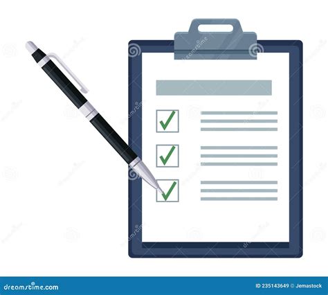 Checklist With Pen Stock Vector Illustration Of Application 235143649