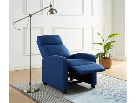 Fauteuil Inclinable Alva Tissu Bleu Jean Fonction Push Back BAITA