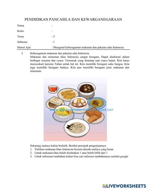 Pkn Tema 5 Subtema 1 Worksheet Live Worksheets