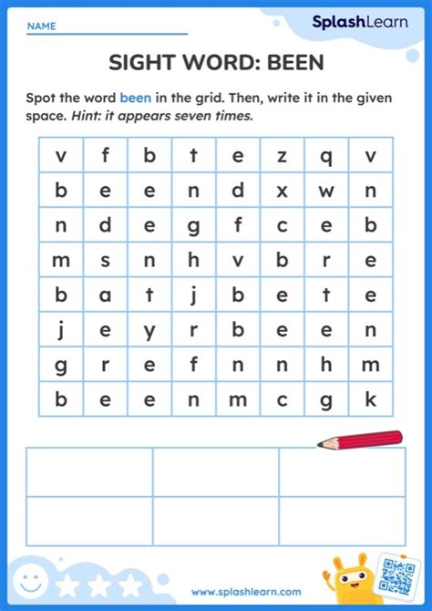 Spot The Sight Word Been — Printable Ela Worksheet