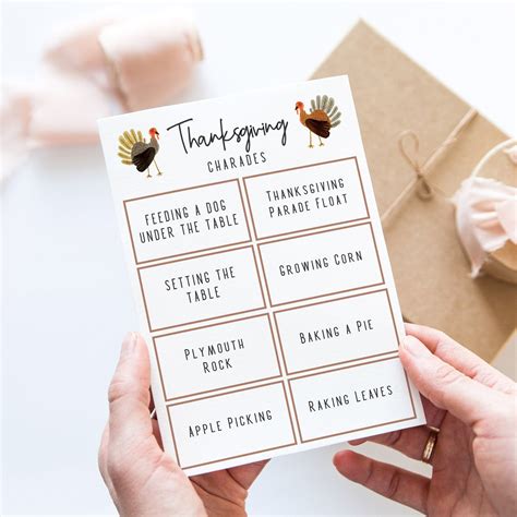 Thanksgiving Charades Game Thanksgiving Printable Games Fun - Etsy