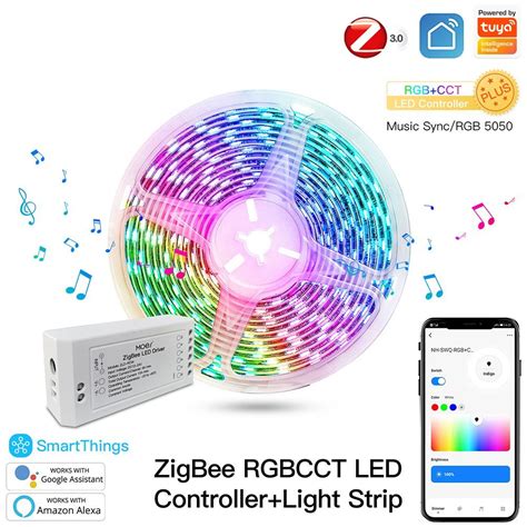 Zigbee Rgbcct Led Controller Plus Led Light Strip Rgb Cct Dimmer Module