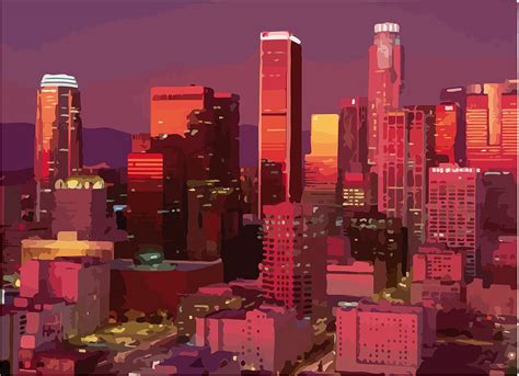 Neon Pink City Poster aesthetic Painting by Roberts Mason - Pixels