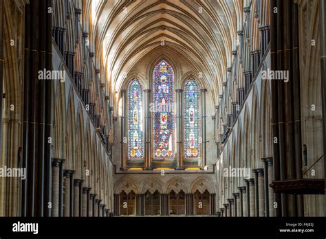 The Magnificent Nave Of Salisbury Cathedral Salisbury Wiltshire