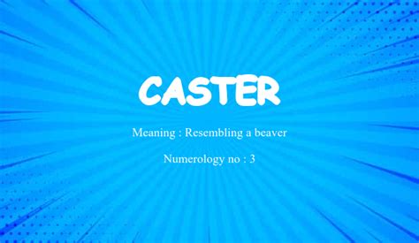 Caster Name Meaning