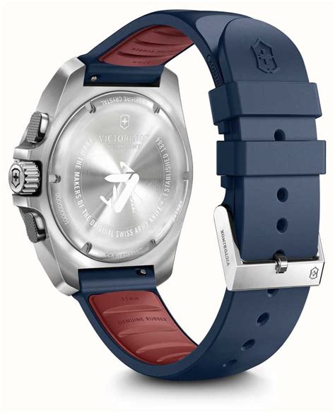 Victorinox I N O X Chrono Mm Blue Dial Blue Rubber Strap