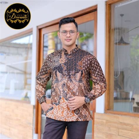 Jual VIJAY BATIK KERAH KOKO KEMEJA BATIK PRIA LENGAN PANJANG LAPIS