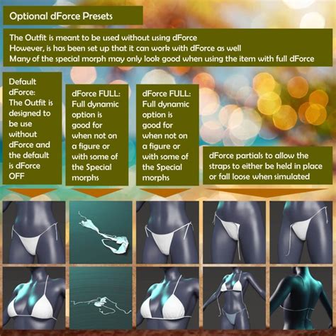 Timeless Ties Bikini For G F DForce Optional D SHARDS Quality Daz D Assets