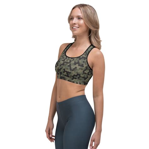 Cyber Camouflage Sports Bra Women Top With Digital Camo Etsy